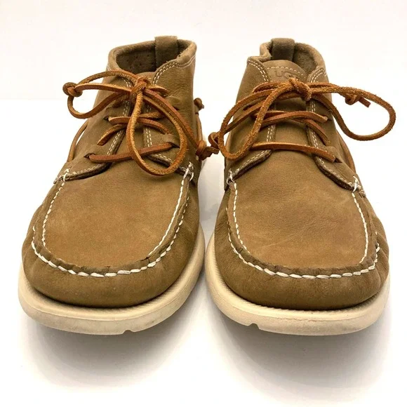 UGG Beach Moc Chukka Mens 10 EU 43 1101502 Lightweight Brown Leather Unlined - Picture 9 of 9